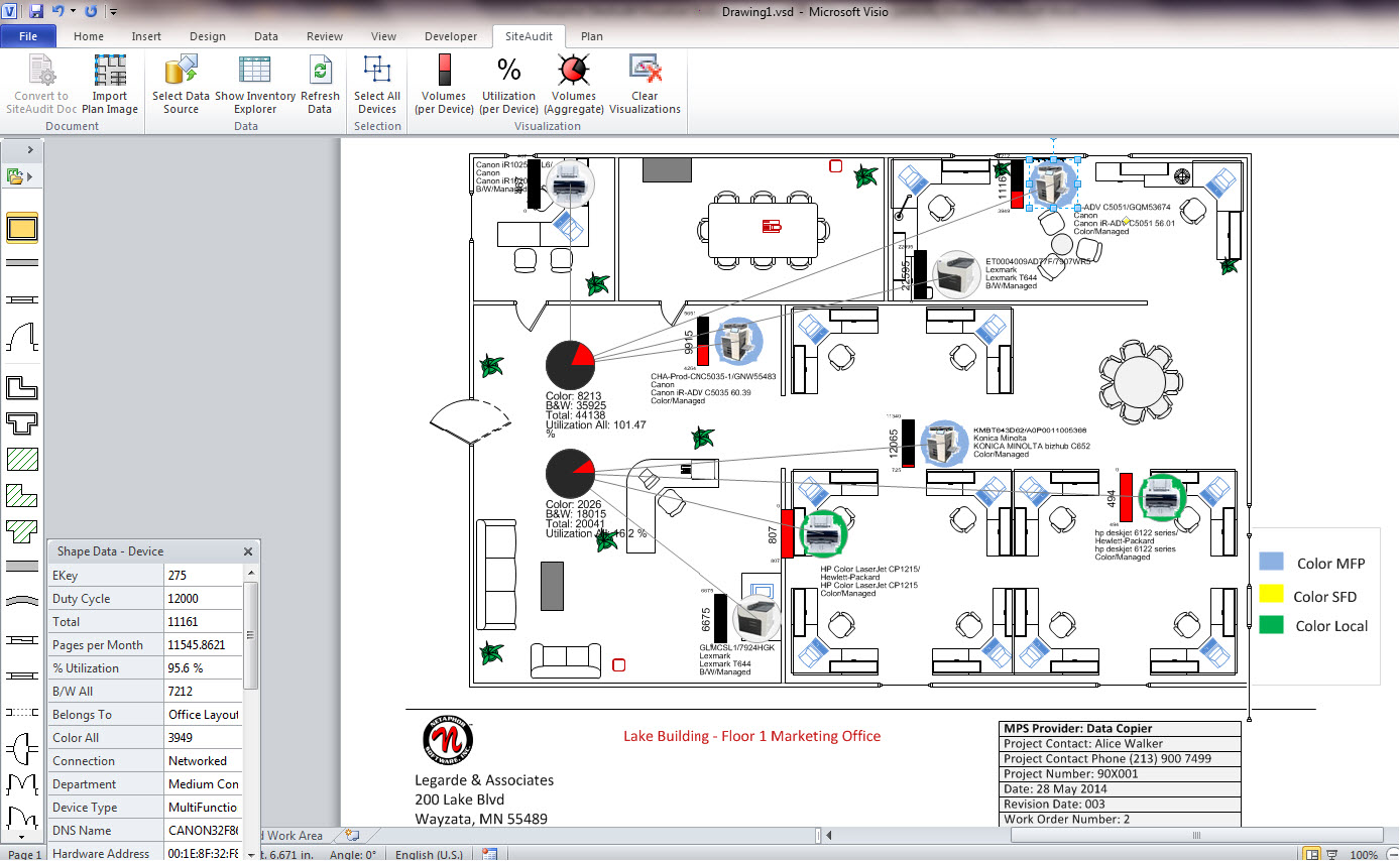 MS Visio схема помещения